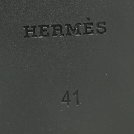 Hermes Noir Rubber Egerie Sandal 41