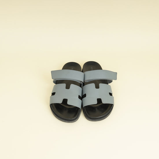 Hermes Gris Antartique Chypre Sandals 41