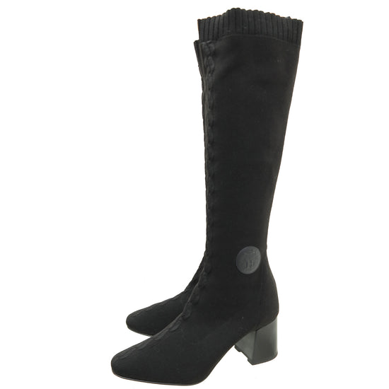 Hermes Noir Fontaine 60 Knit Boot 41