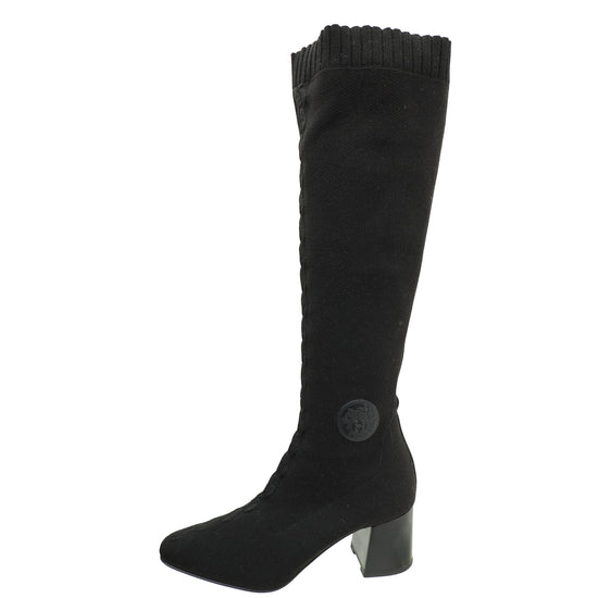 Hermes Noir Fontaine 60 Knit Boot 41