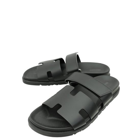 Hermes Noir Chypre Sandal 41