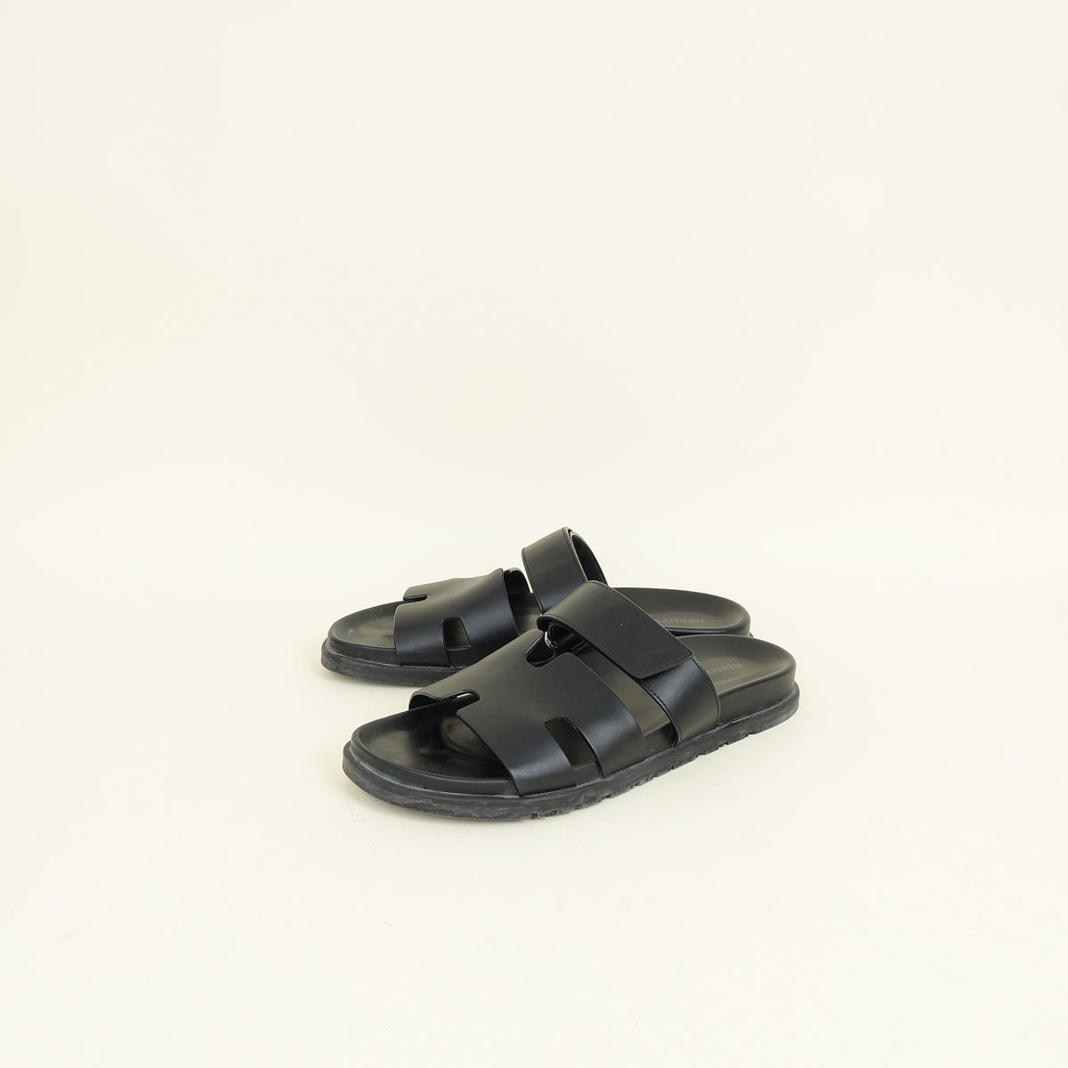 Hermes Noir Chypre Men's Sandal 42.5