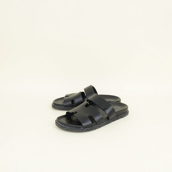 Hermes Noir Chypre Men's Sandal 42.5