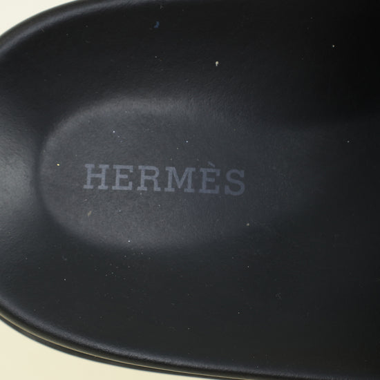 Hermes Noir Chypre Men's Sandal 42.5