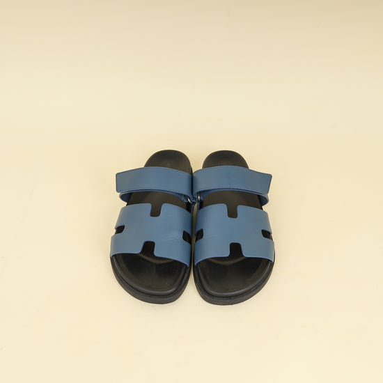 Hermes Bleu Turquin Chypre Sandal Men's 42-Hermes-THE CLOSET