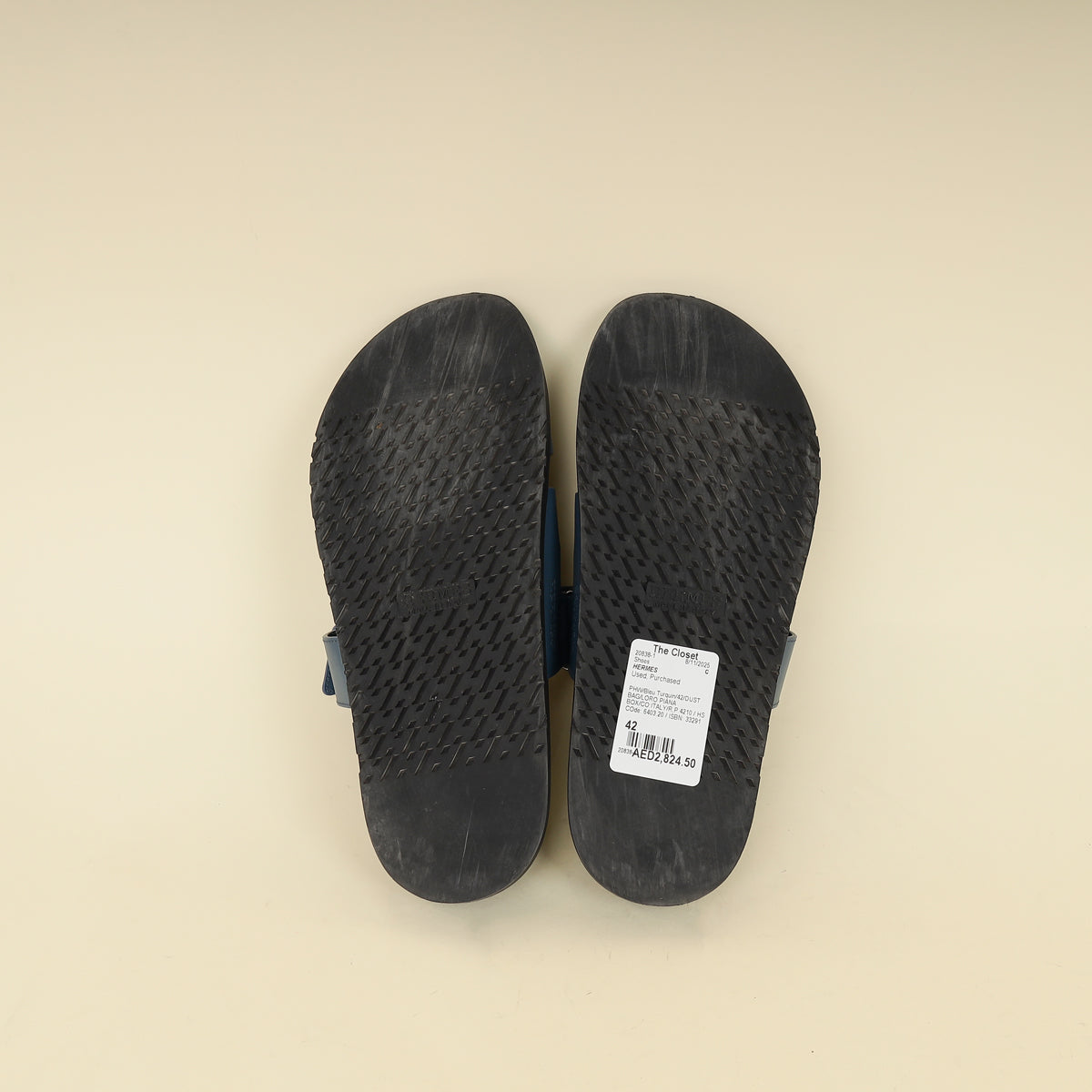 Hermes Bleu Turquin Chypre Sandal Men's 42-Hermes-THE CLOSET