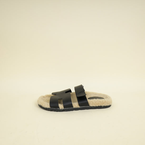 Hermes Bicolor Chypre Sandal With Shearling 42