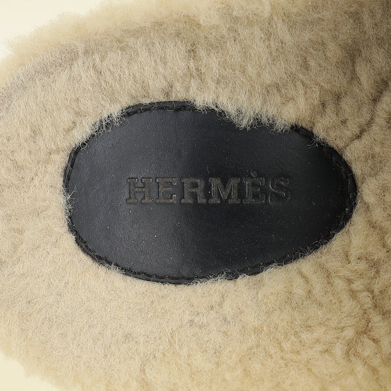 Hermes Bicolor Chypre Sandal With Shearling 42