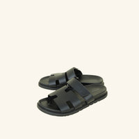 Hermes Noir Chypre Men's Sandal 43