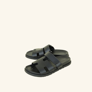 Hermes Noir Chypre Men's Sandal 43