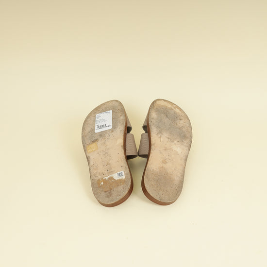 Hermes Beige Sable Chevron Izmir Sandals 43
