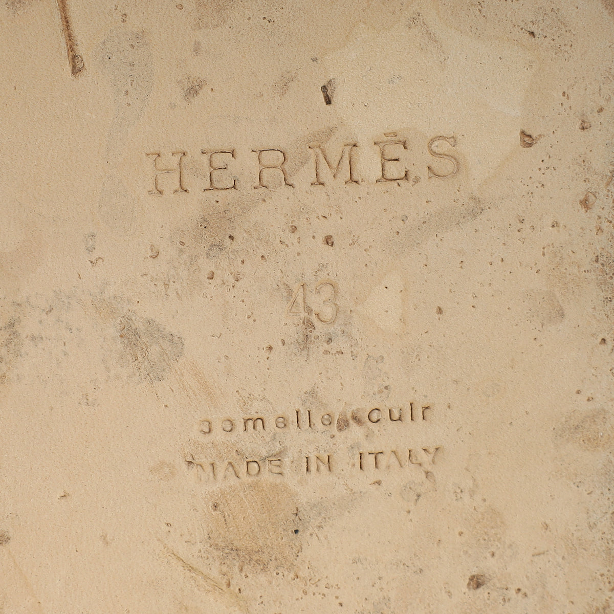 Hermes Beige Sable Chevron Izmir Sandals 43