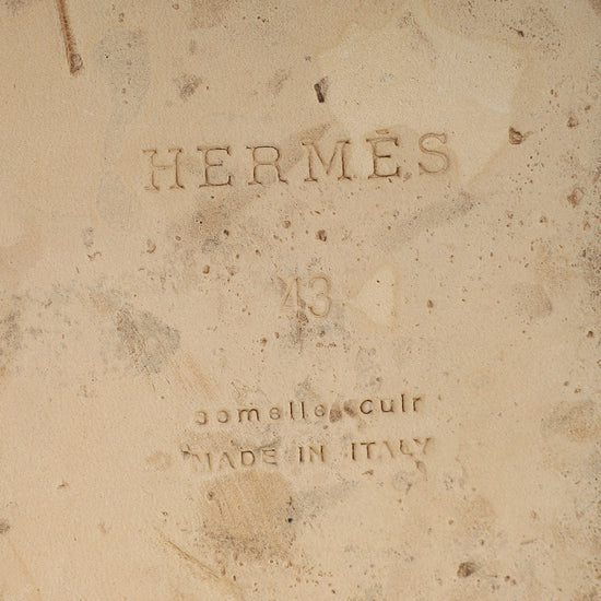 Hermes Beige Sable Chevron Izmir Sandals 43