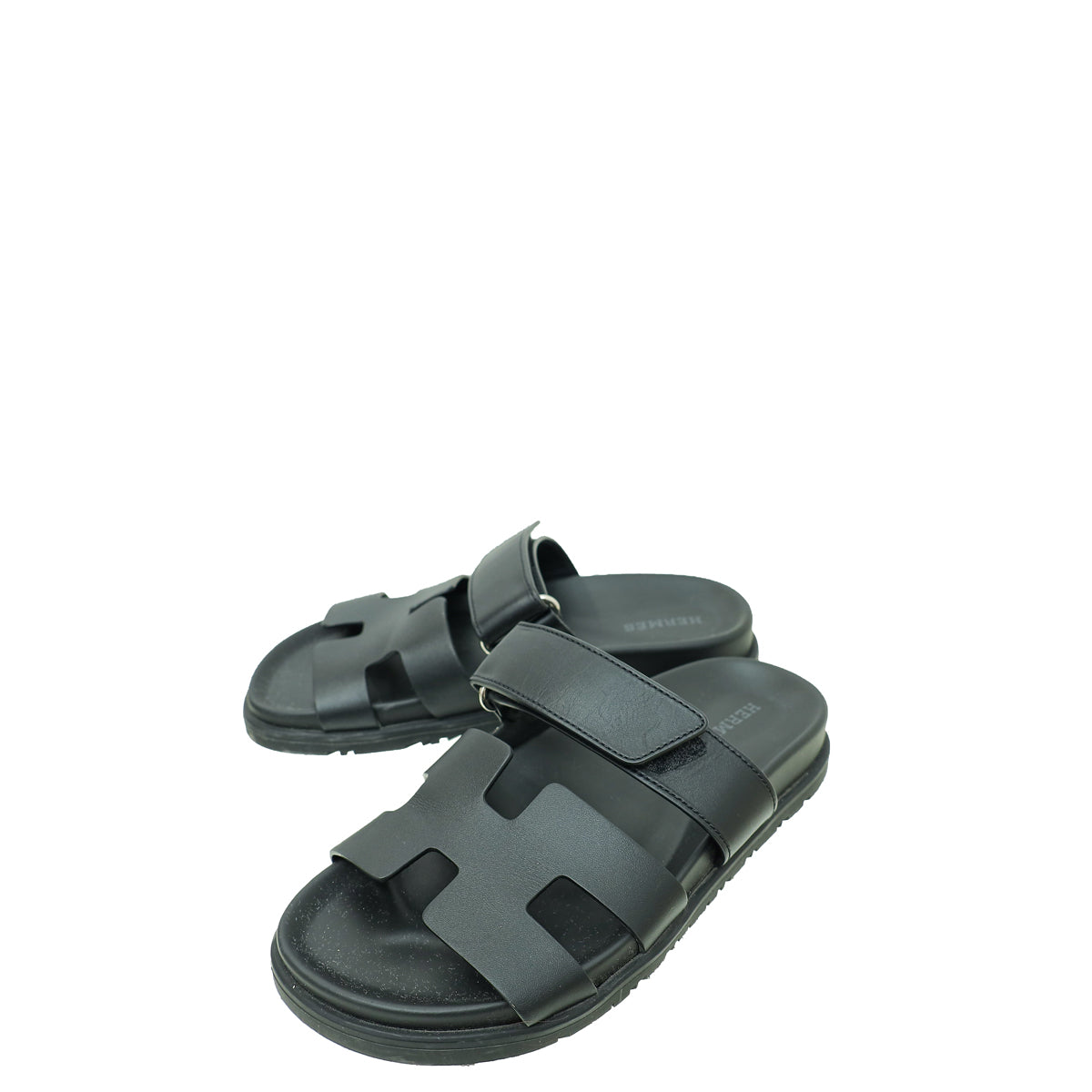 Hermes Noir Chypre Sandal 34.5-Hermes-THE CLOSET