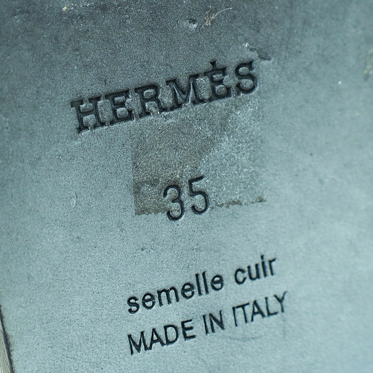 Hermes Gris-Argenté Vieilli Oran Sandal 35