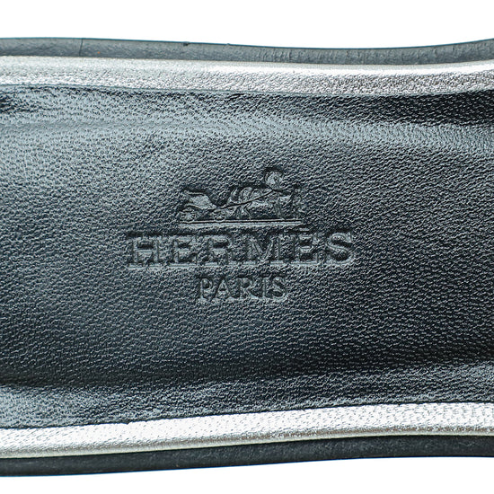 Hermes Gris-Argenté Vieilli Oran Sandal 35