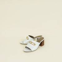 Hermes Blanc Camilla Slide Sandals 36.5