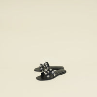 Hermes Noir Medor Studs Oran Calfskin Sandal 36.5