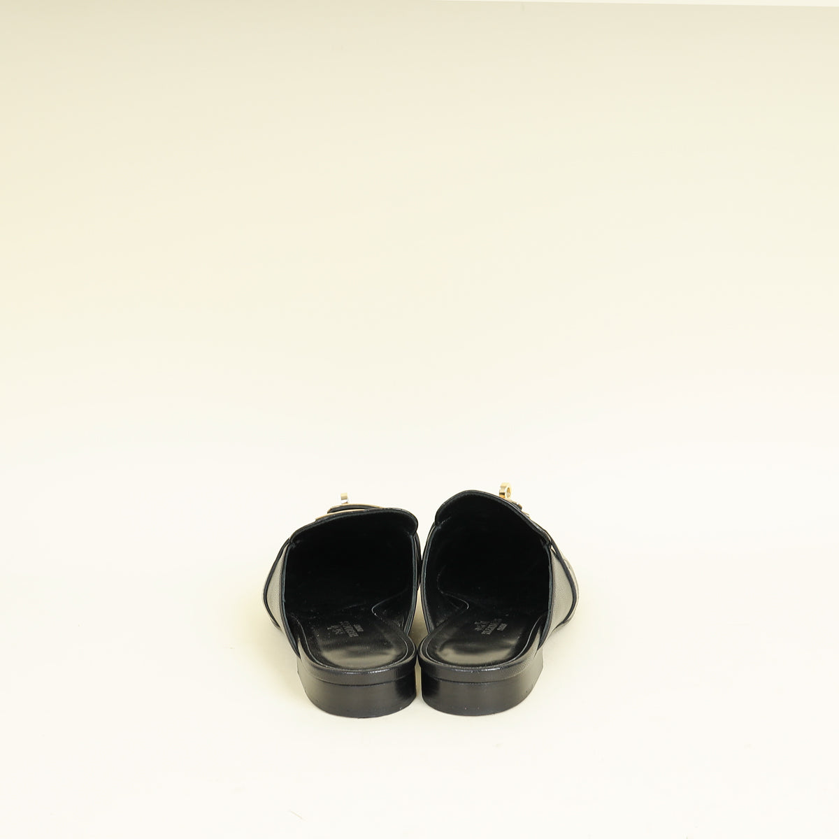 Hermes Noir Oz Mules 36