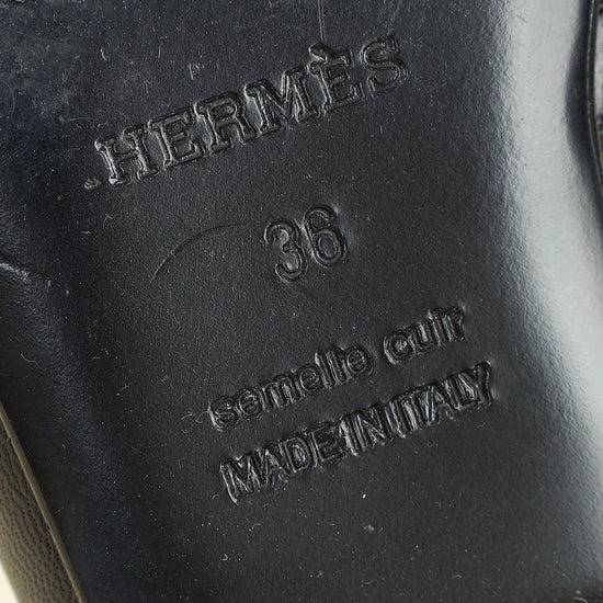 Hermes Noir Oz Mules 36