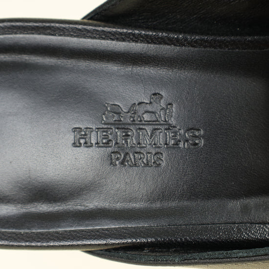 Hermes Noir Oz Mules 36
