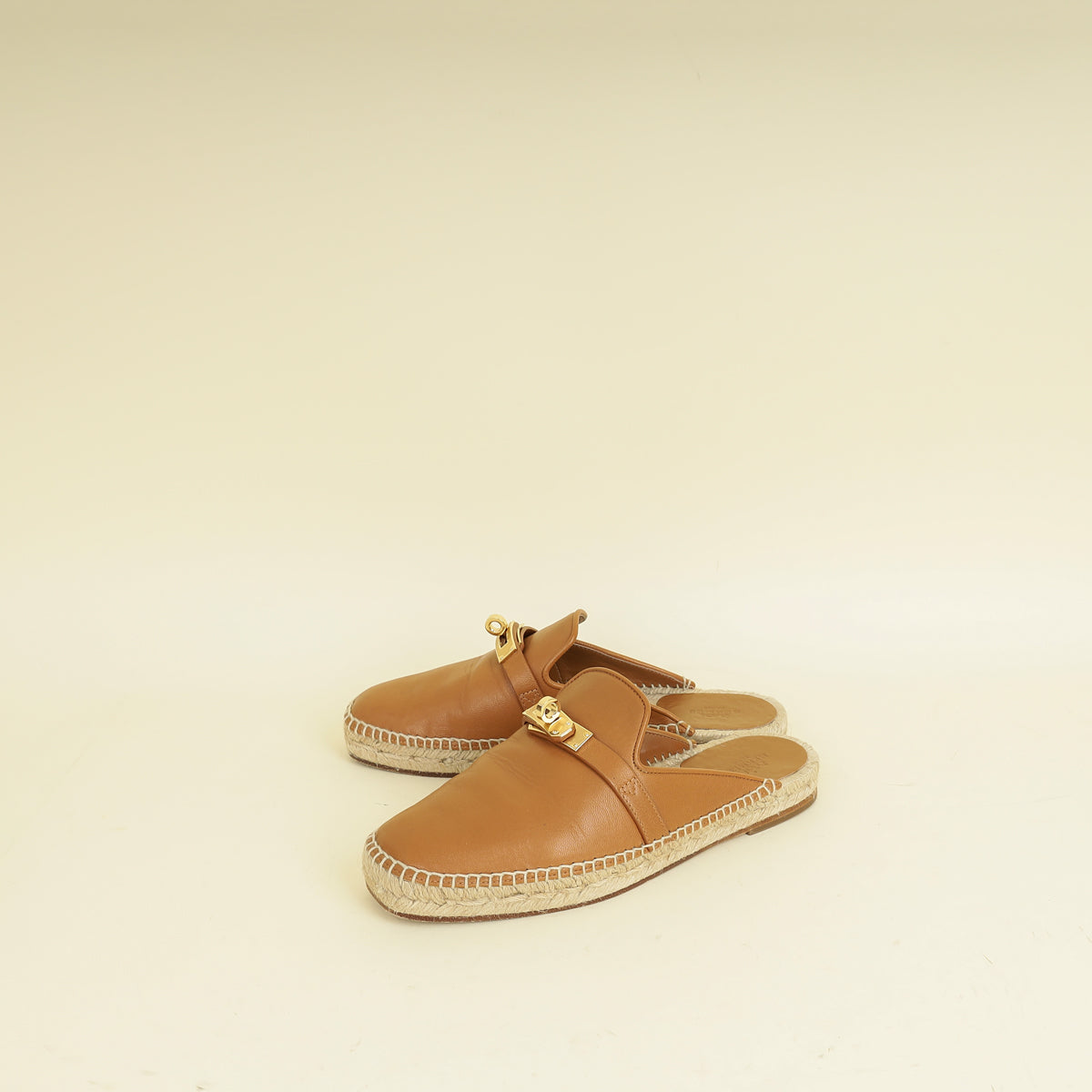Hermes Natural Feria Espadrille Mules 36