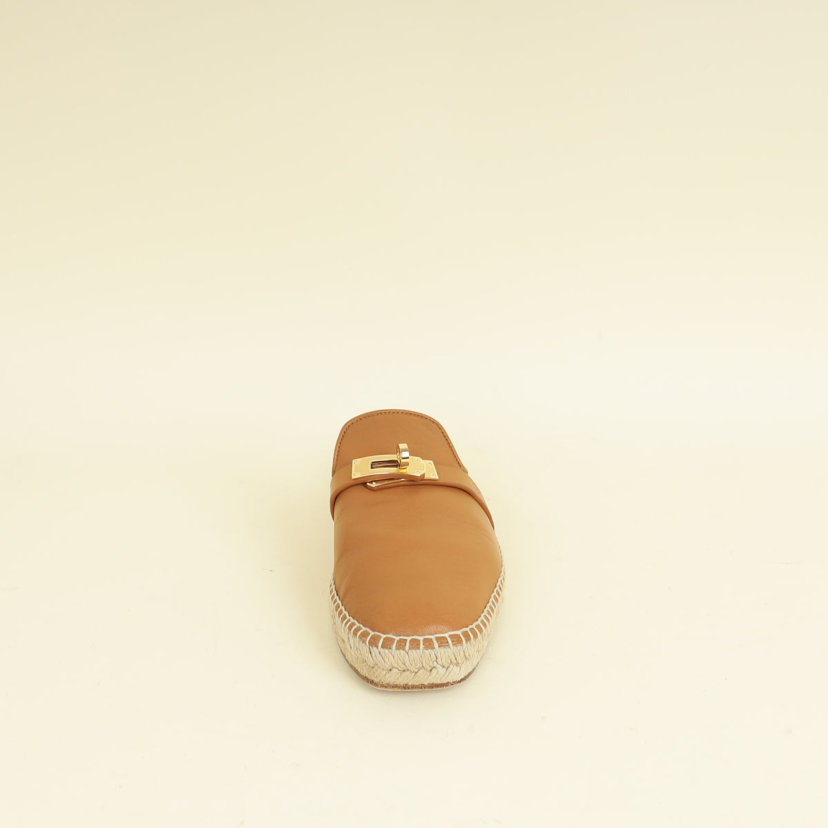 Hermes Natural Feria Espadrille Mules 36