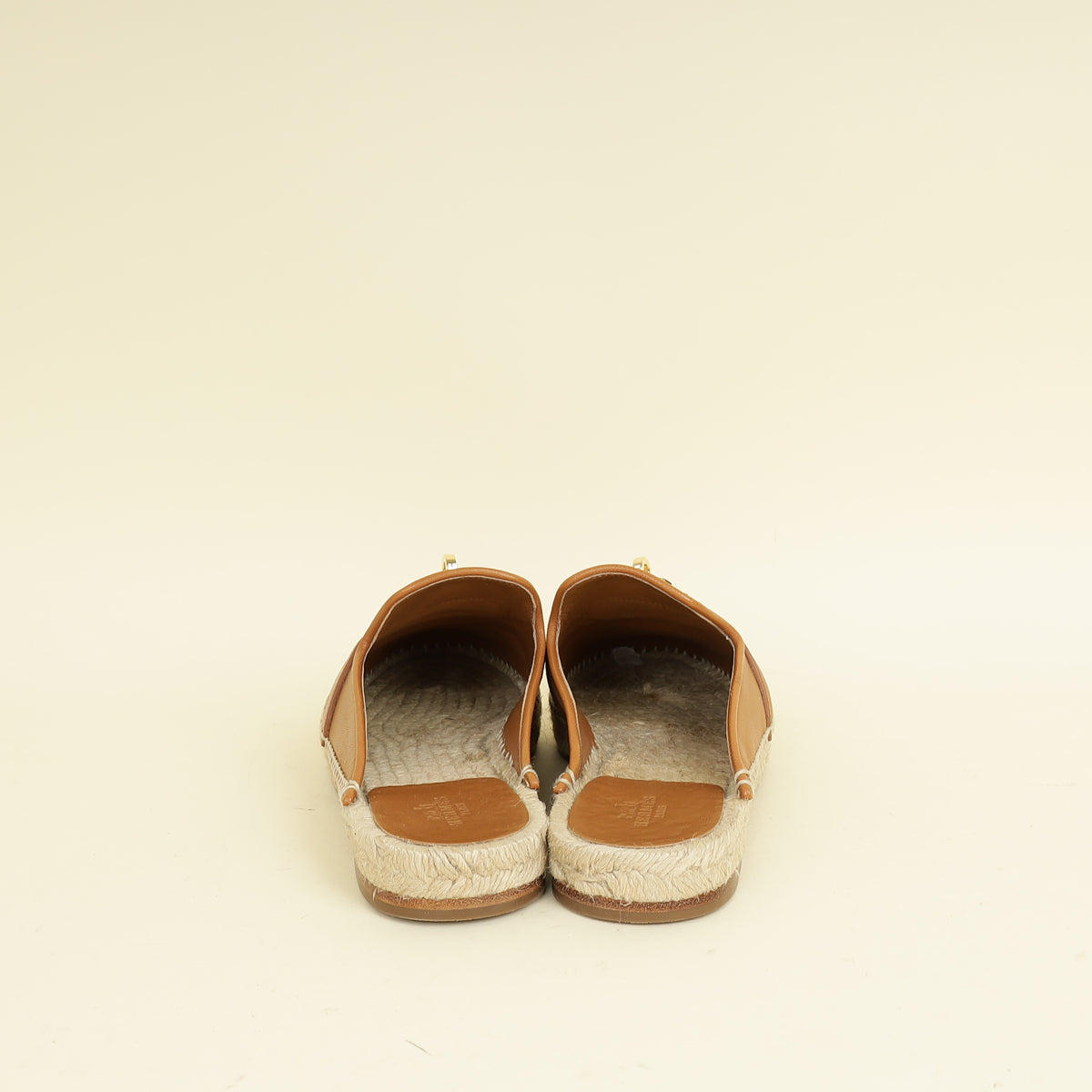 Hermes Natural Feria Espadrille Mules 36