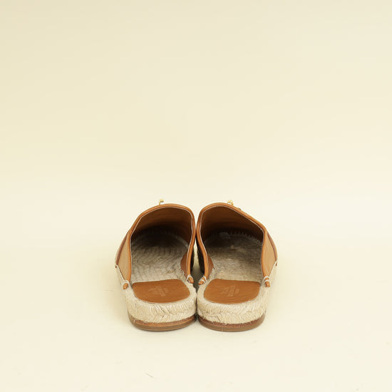 Hermes Natural Feria Espadrille Mules 36