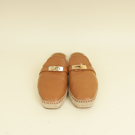 Hermes Natural Feria Espadrille Mules 36