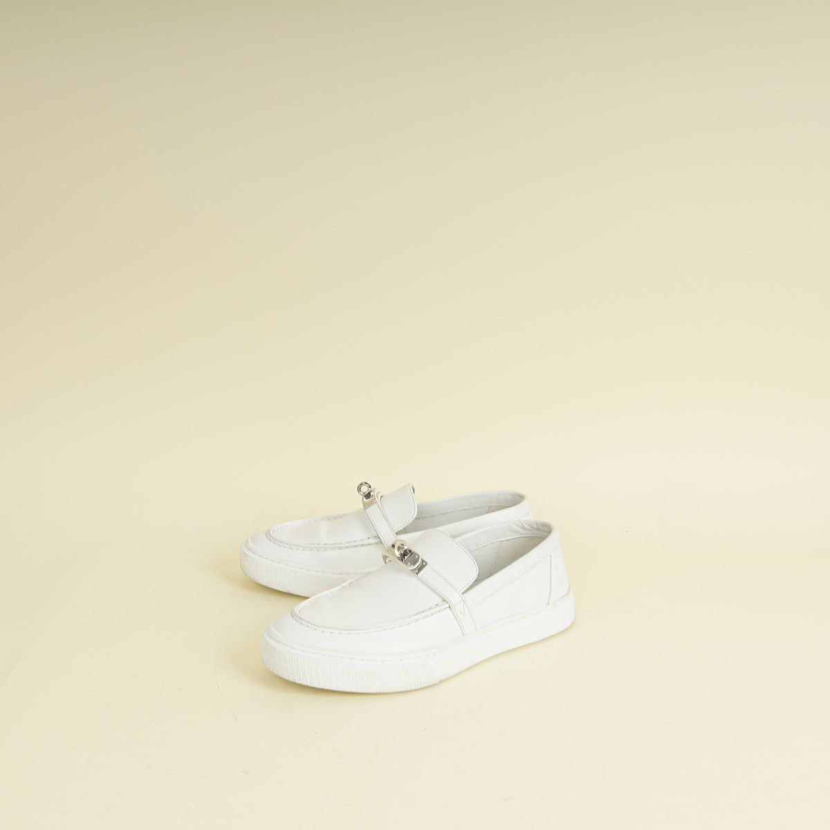 Hermes Blanc Game Slip-On Sneaker 37.5