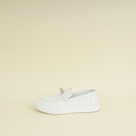 Hermes Blanc Game Slip-On Sneaker 37.5