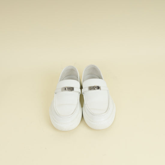 Hermes Blanc Game Slip-On Sneaker 37.5