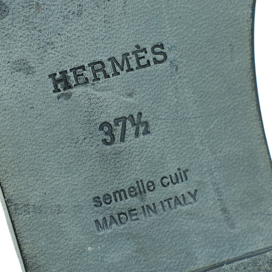 Hermes Pink Shiny Lizard Oran Sandal 37.5