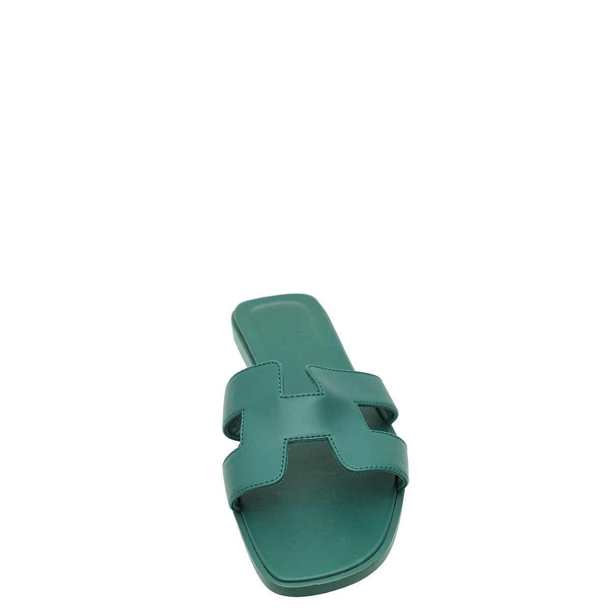 Hermes Vert Electrique Oran Sandals 37.5