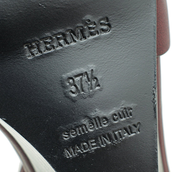 Hermes Bordeaux Legend Sandal 37.5