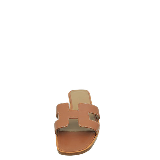 Hermes Gold Oran Sandal 37.5