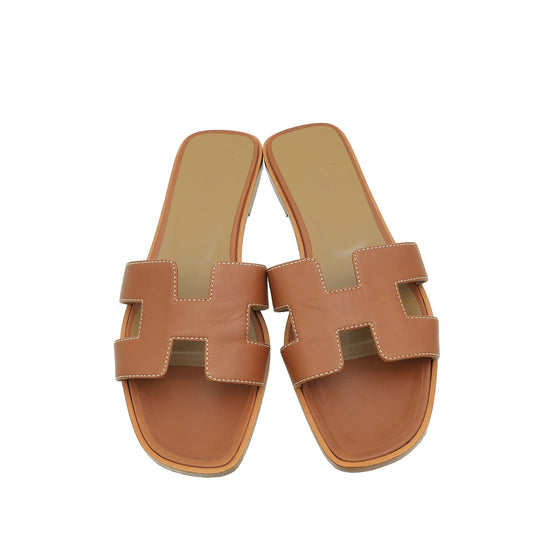 Hermes Gold Oran Sandal 37.5