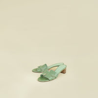 Hermes Vert Jade Lizard Oasis Sandals 37.5