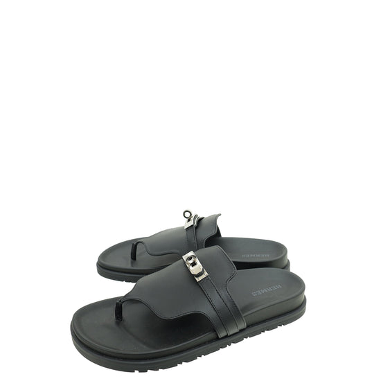 Hermes Noir Empire Sandal 37.5