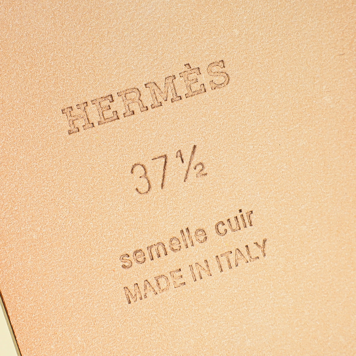 Hermes Cuir Jaune Oran Sandal 37.5