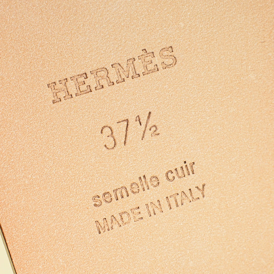 Hermes Cuir Jaune Oran Sandal 37.5