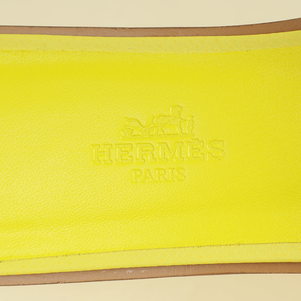 Hermes Cuir Jaune Oran Sandal 37.5