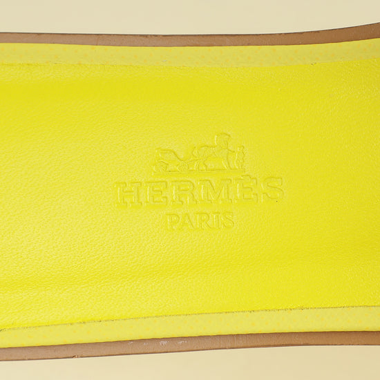 Hermes Cuir Jaune Oran Sandal 37.5