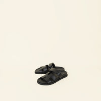Hermes Black Chypre Sandals 37.5-Hermes-THE CLOSET