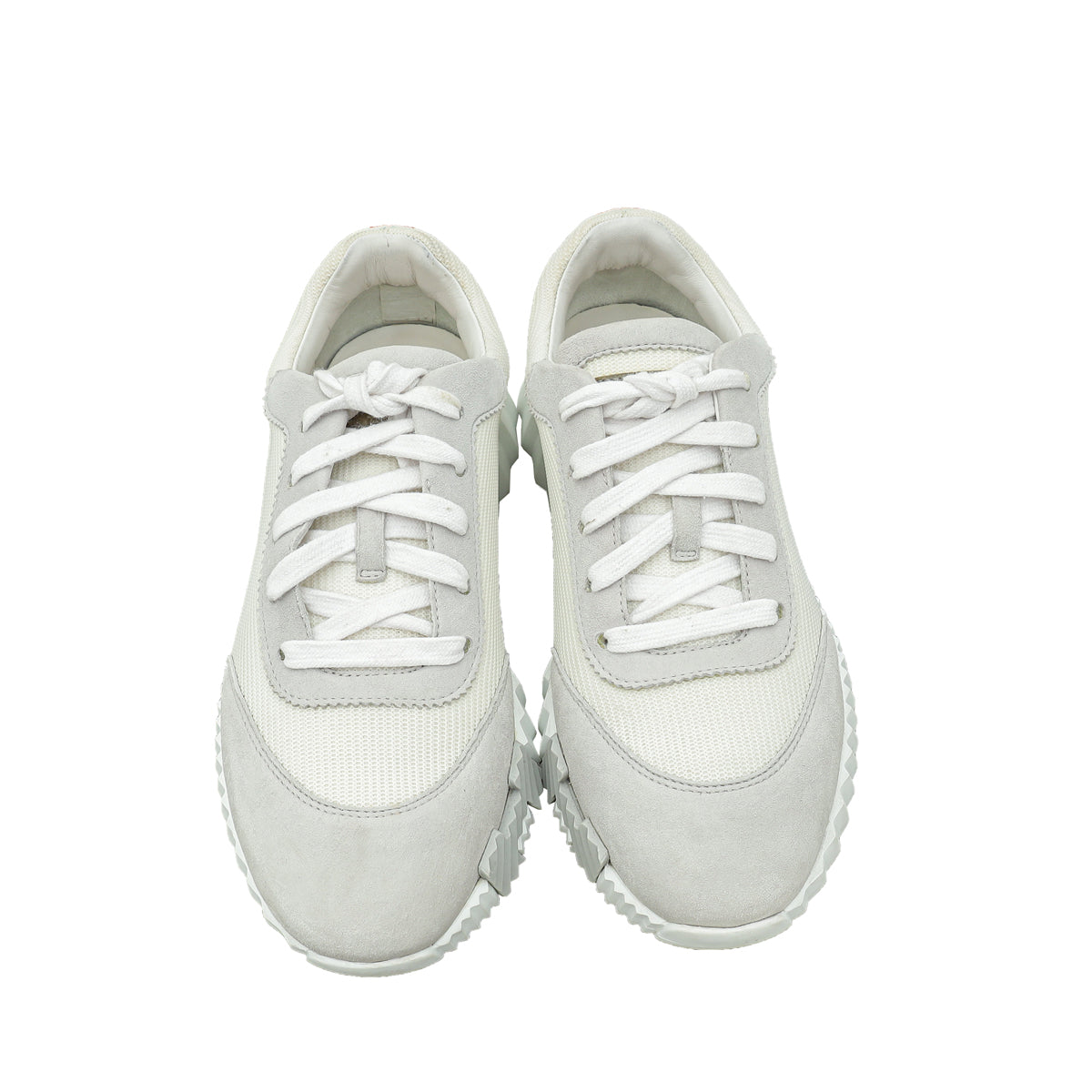 Hermes Bicolor Graphic Mesh & Suede Bouncing Sneaker 37