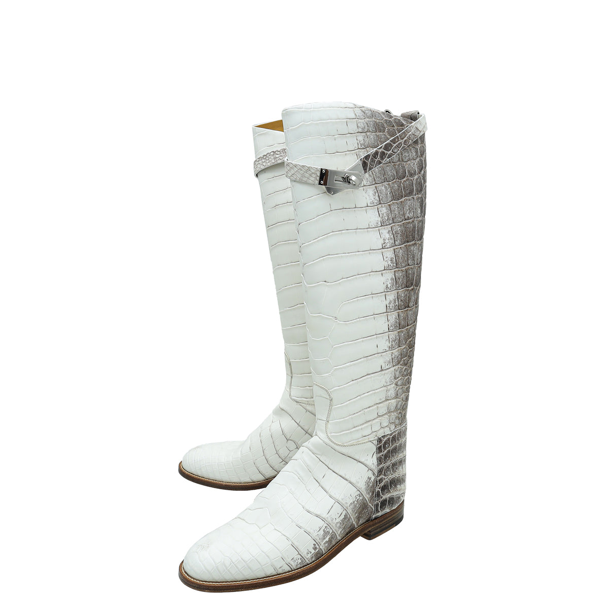 Hermes Blanc Matte Niloticus Crocodile Himalaya Jumping Boots 37 – THE  CLOSET