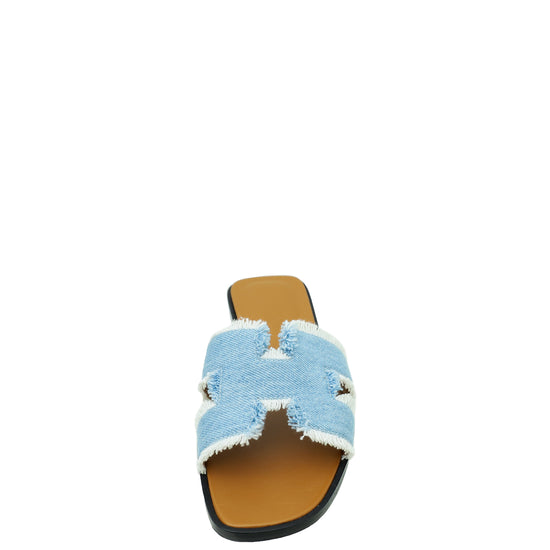 Hermes Denim Oran Sandal 37