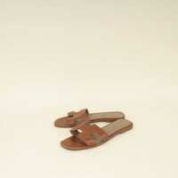 Hermes Gold Oran Sandal 37