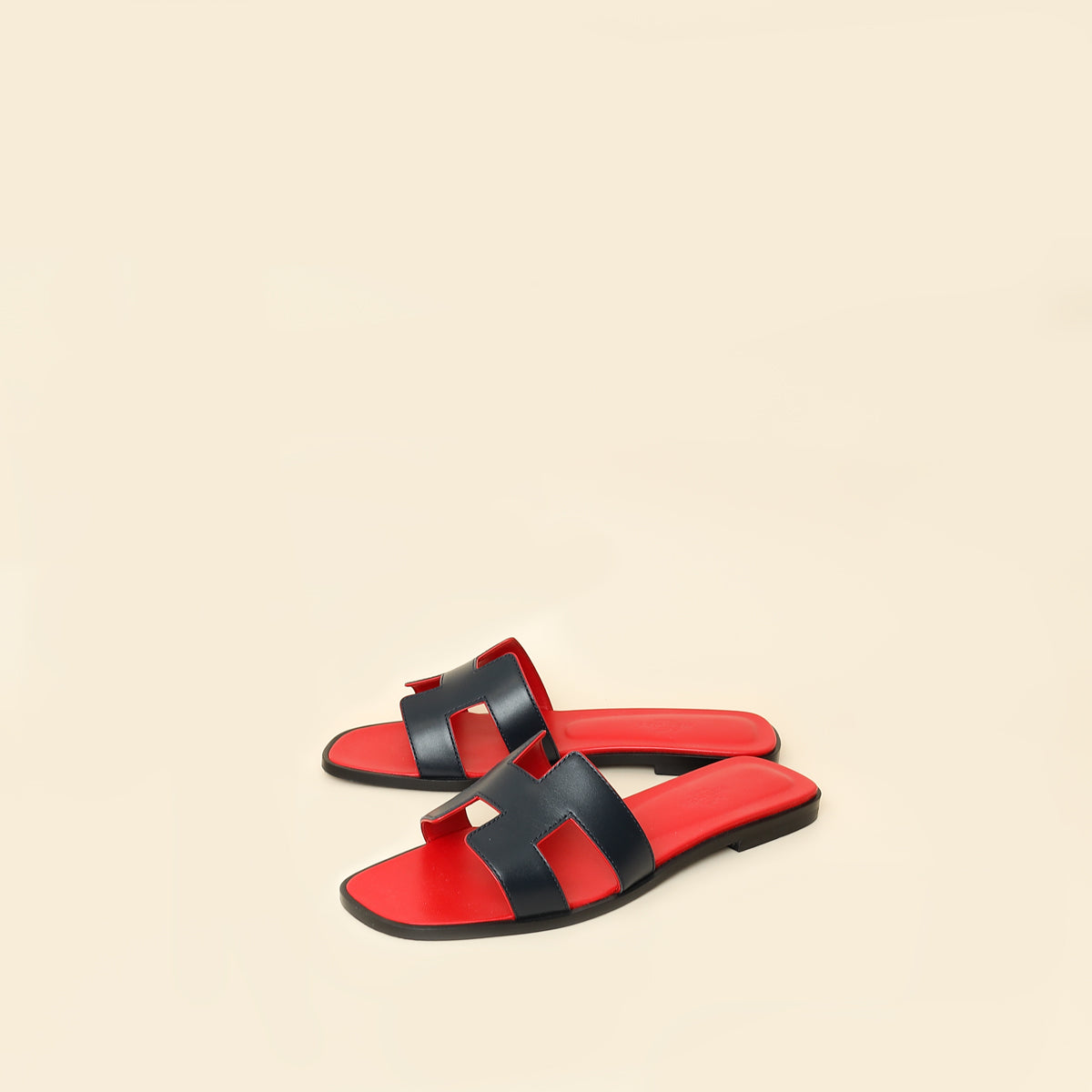 Hermes Bicolor Oran Sandals 37-Hermes-THE CLOSET